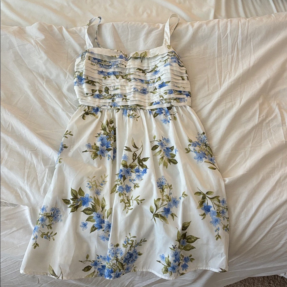Altar'd State White and Blue floral mini dress. New with tags.
